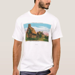 Das Dorf-Szene der Pioniere im Waldfluss-Park T-Shirt