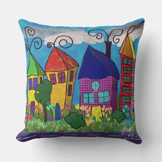 Das Dorf Throw Cushion Kissen (Vorderseite)