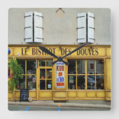 Das Dove Bistro, Verteuile Sur Charente. Quadratische Wanduhr (Vorderseite)