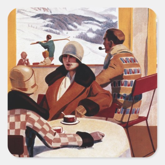 Das Downhill Club Werbeplakat Quadratischer Aufkleber (Vorderseite)