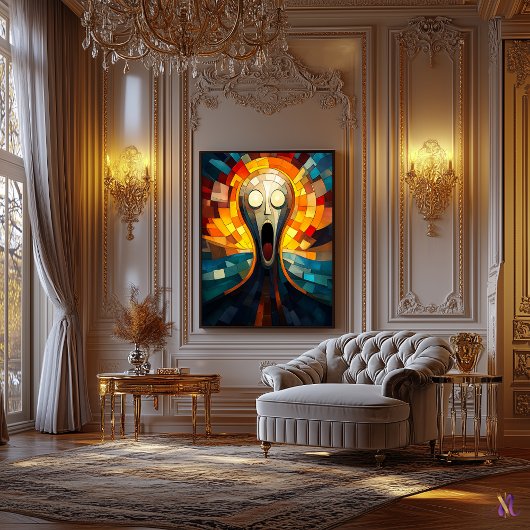 Das dreckige Glasmosaikwerk Leinwanddruck