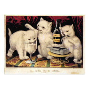 Das drei gierige Kätzchen am Fest Ives Fotodruck