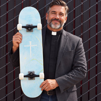 Das Drei-Nägel-Kreuz Blaues Marmorchristentum Skateboard