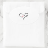 Das dreifache H-Infinity-Herz Ovaler Aufkleber (Tasche)
