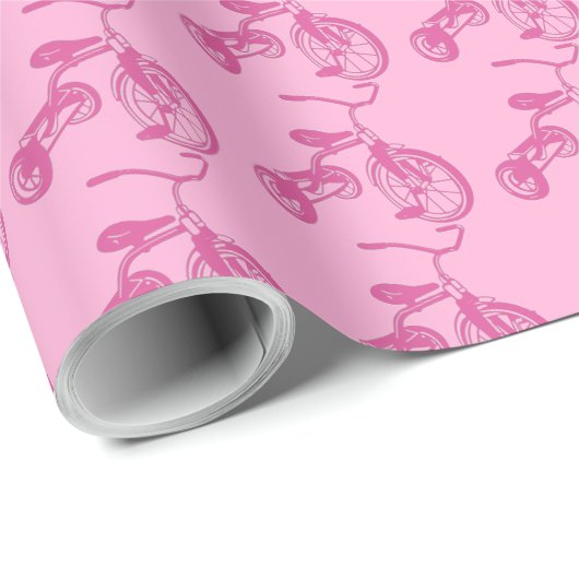 Das Dreirad des rosa Kindes Geschenkpapier (Rolleneckpunkt)