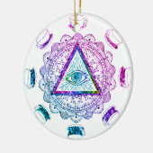 Das dritte Auge sieht den Augapfel-Cup Keramik Ornament (Links)
