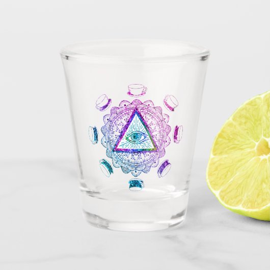 Das dritte Auge sieht den Augapfel-Cup Schnapsglas (Vorderseite)