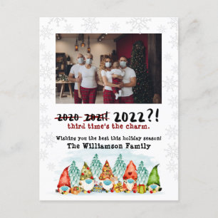 Das dritte Mal ist der Charme   Funny 2022 Holiday Feiertagspostkarte