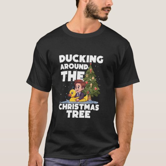 Das Ducken um den Weihnachtsbaum T-Shirt (Vorderseite)