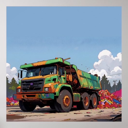 Das Dumping der Steine - Big-Rig Haul Truck Poster (Vorne)