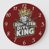 Das Dumpster Dive Kings Wappen Große Wanduhr (Vorderseite)