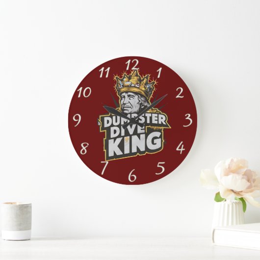 Das Dumpster Dive Kings Wappen Große Wanduhr (Zuhause)