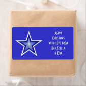 Das dunkelblaue Sternchen-Geschenketikett "Names" (Insitu)