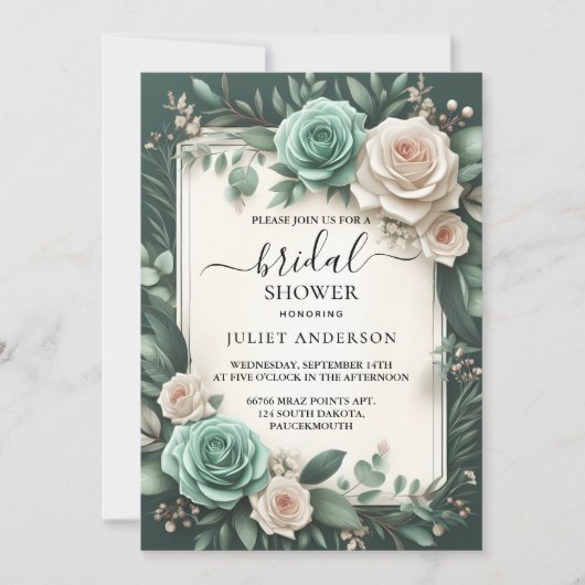 Das dunkelgrüne Brautparty der Pflanze Naturgarten Einladung (Vorderseite)