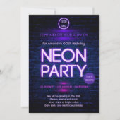 Das dunkle Neon Themed-Party glühen Einladung (Vorderseite)
