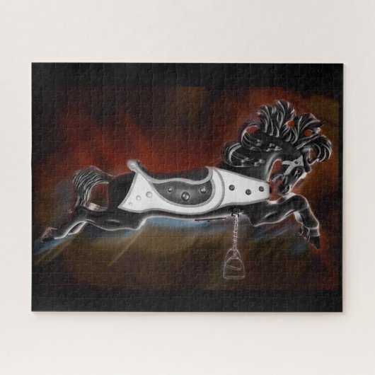 Das dunkle Pferd mit farbigem Glühen Puzzle (Horizontal)