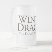 Das Dusty Wheel: Winterdrache der Dusty Wheel Cut Mattglas Bierglas (Vorderseite Links)