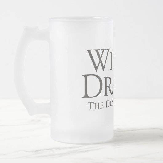 Das Dusty Wheel: Winterdrache der Dusty Wheel Cut Mattglas Bierglas (Links)