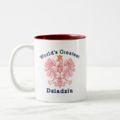Das Dziadziu der Welt bestster Rot-Adler Zweifarbige Tasse (Links)