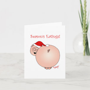 Das Eatings der Jahreszeit Schwein! Feiertagskarte