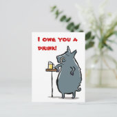 das Eber hat ein Bier am Bar - anpassbar Postkarte (Stehend Vorderseite)