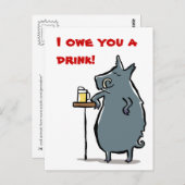 das Eber hat ein Bier am Bar - anpassbar Postkarte (Vorne/Hinten)
