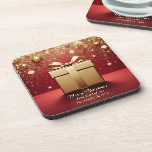 Das echte Gold-Weihnachtsgeschenk Getränkeuntersetzer (Linke Seite)