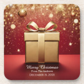 Das echte Gold-Weihnachtsgeschenk Getränkeuntersetzer (Vorderseite)