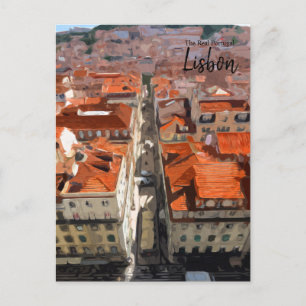 Das echte Portugal - Lissabon Vintage-Reisepostkar Postkarte