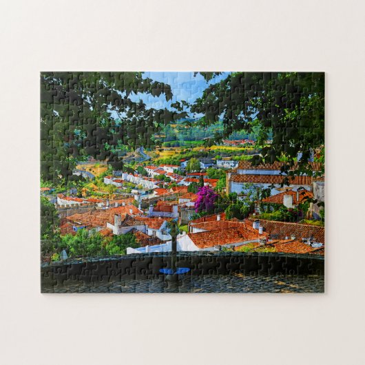 Das echte Portugal-Obidos Castled Village Puzzle (Horizontal)