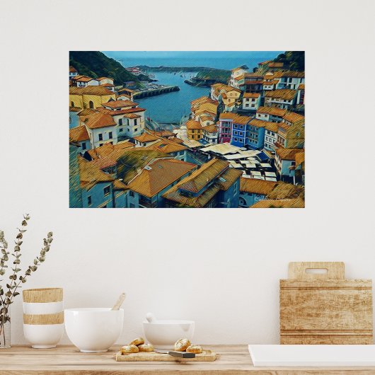 Das echte Spanien - Cudillero Poster (Küche)