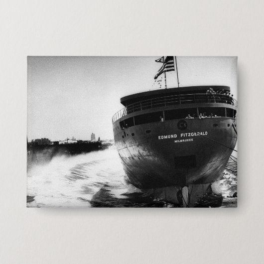 Das Edmund Fitzgerald Vintage Great Lakes Schiff Button (Vorderseite)