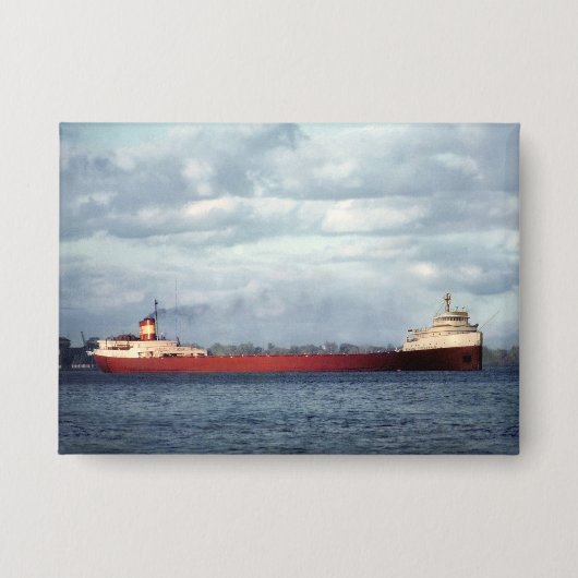 Das Edmund Fitzgerald Vintage Great Lakes Schiff Button (Vorderseite)