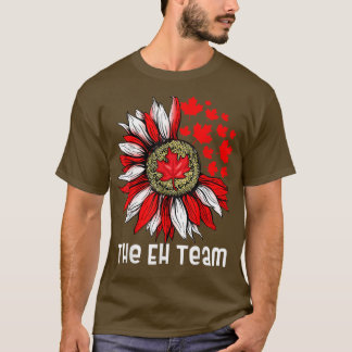 Das Eh Team Kanadischer Tag Sonnenblumen Ahornblät T-Shirt
