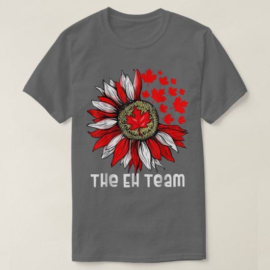 Das Eh-Team Kanadischer Tag Sonnenblumenblättriger T-Shirt (Design vorne)