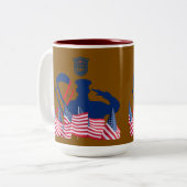 Das Ehrenbanner braun Zweifarbige Tasse (Vorderseite Links)