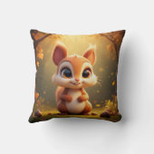 Das Eichhörnchen des bezaubernden Cartoon im Wald Kissen (Rückseite)