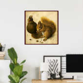 DAS EICHHÖRNCHEN MIT NÜSSEN POSTER (Heimbüro)