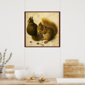 DAS EICHHÖRNCHEN MIT NÜSSEN POSTER (Küche)