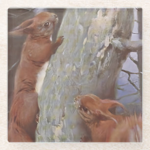DAS EICHHÖRNCHEN (Sciurus vulgaris) Glasuntersetzer
