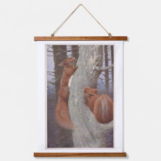 DAS EICHHÖRNCHEN (Sciurus vulgaris) Wandteppich Mit Holzrahmen