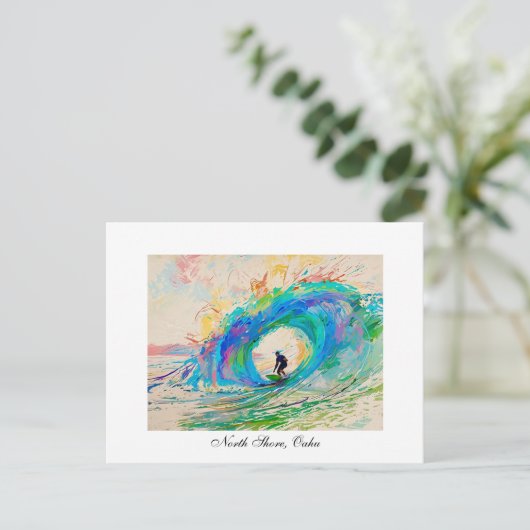 Das Eichhörnchen surfen Postkarte (Stehend Vorderseite)