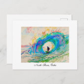 Das Eichhörnchen surfen Postkarte (Vorne/Hinten)