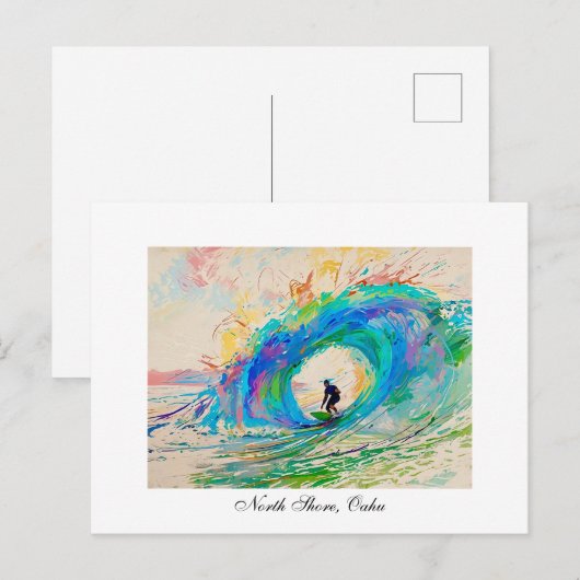 Das Eichhörnchen surfen Postkarte (Vorne/Hinten)