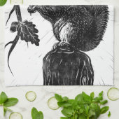 Das Eichhörnchen und die Eichel Geschirrtuch (Gefaltet)