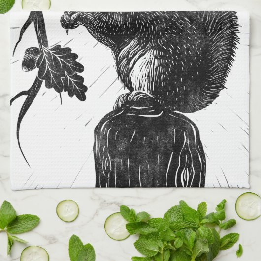 Das Eichhörnchen und die Eichel Geschirrtuch (Gefaltet)