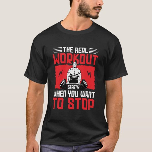 Das eigentliche Workout beginnt, wenn du im Fitnes T-Shirt (Vorderseite)