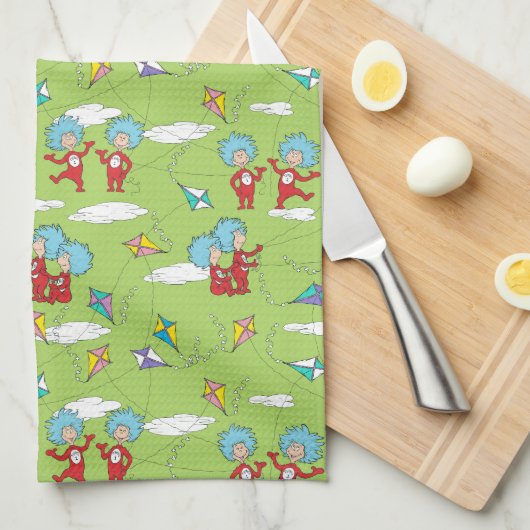 Das eine ist das zwei fliegende Kite-Dings-Muster Geschirrtuch (Viertel Falte)