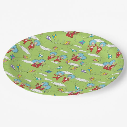 Das eine ist das zwei fliegende Kite-Dings-Muster Pappteller (Schrägansicht)