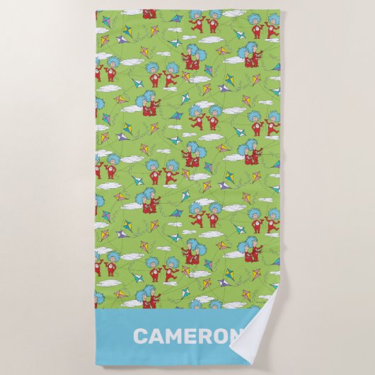 Das eine ist das zwei fliegende Kite-Dings-Muster Strandtuch (Vorderseite)